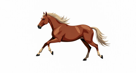 Obraz premium chestnut horse running gracefully