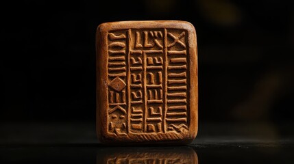 Ancient Clay Tablet with Cuneiform Script from Mesopotamian Civilization
