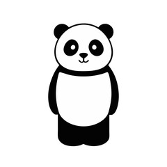 panda minimalist design with a white background