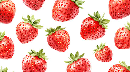 Seamless Strawberry Pattern Vector Illustration