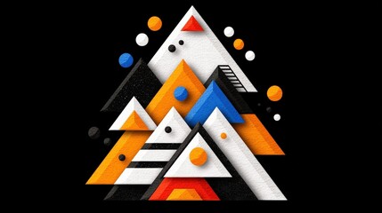 A geometric triangle shape with a smaller triangle inside against a minimalist background design