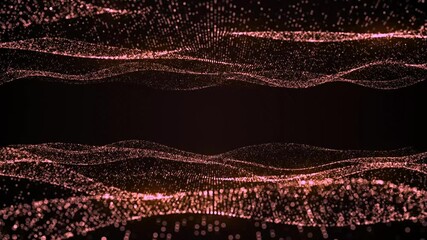 Particles abstract background for event awards trailer title cinematic concert. Futuristic glittering wave movement loop animation for Oscar Award, Annual Presentation