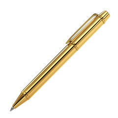 Naklejka premium A sleek and elegant golden pen isolated against a clean white background showcasing its premium design and luxurious appeal
