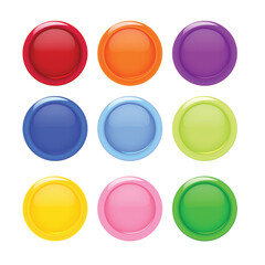 Colorful 3d glossy round buttons