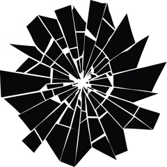 shattered glass effect silhouette vector