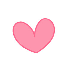 pink heart on white background