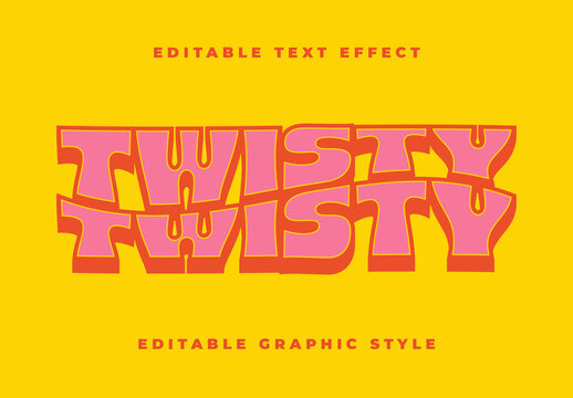 Fucshia And Yellow Wavy Retro Groovy Text Effect