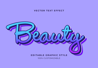 Purple Gradient Shadow Bold Cartoon Text Effect