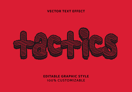 Red And Black Bold Sketch Comic Text Effect