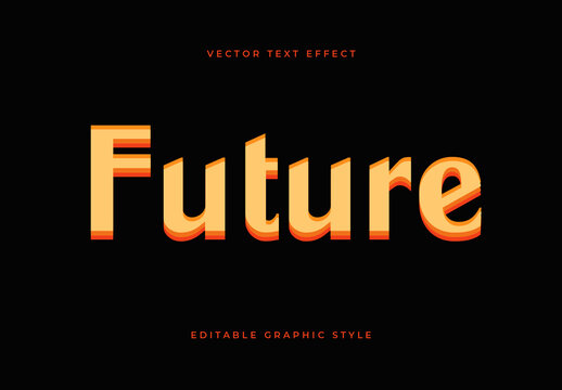 Yellow And Orange Minimal Bold Clean Outline Text Effect
