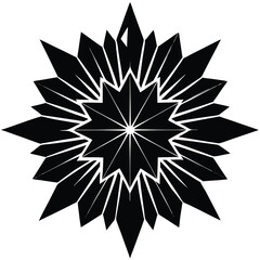 crystal fractal burst silhouette vector design