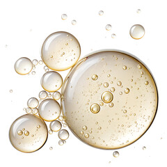 Serum or Liquid gel moisturizer with bubbles isolated on transparent background Generative Ai.
