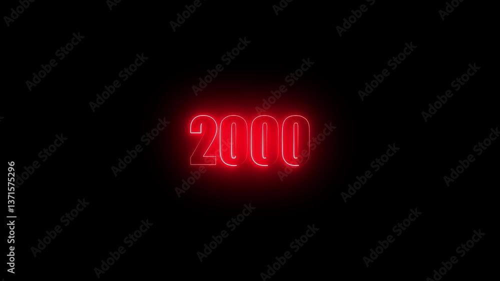 Poster futuristic motion number 2000 lines effect and square dots particles reveal.