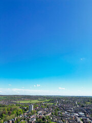 Downtown and Central Rotherham City of Minster town in South Yorkshire, England United Kingdom. Aerial Footage Was Captured on April 30th, 2024 with Drone's Camera from Medium High Altitude.