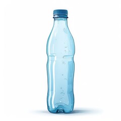 Naklejka premium an AI Image Generator, Transparent Plastic Water Bottle with Liquid on White Background