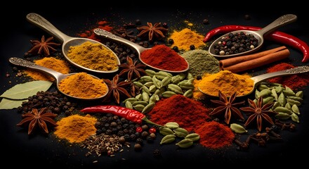 Aromatic Spices and Herbs Still Life Arrangement for Culinary Creativity
