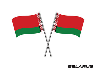 Flag of Belarus, Belarus flag, National flag of Belarus. crossed Table flag of Belarus.