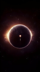 Abstract Glowing Sphere with Radiant Light and Cosmic Dark Background Illustration