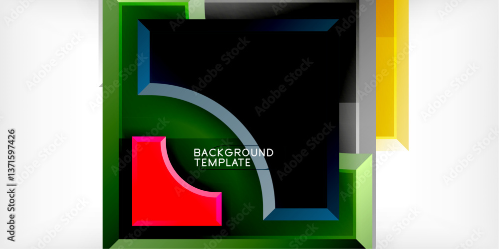 Poster Geometric design abstract background - circles and triangles