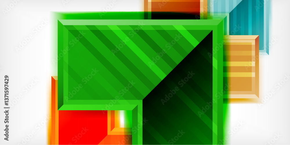 Poster Arrow symbols created with 3d effects and line texture geometric abstract background