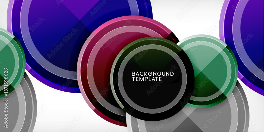 Poster Minimal geometric abstract background. Circle triangle design