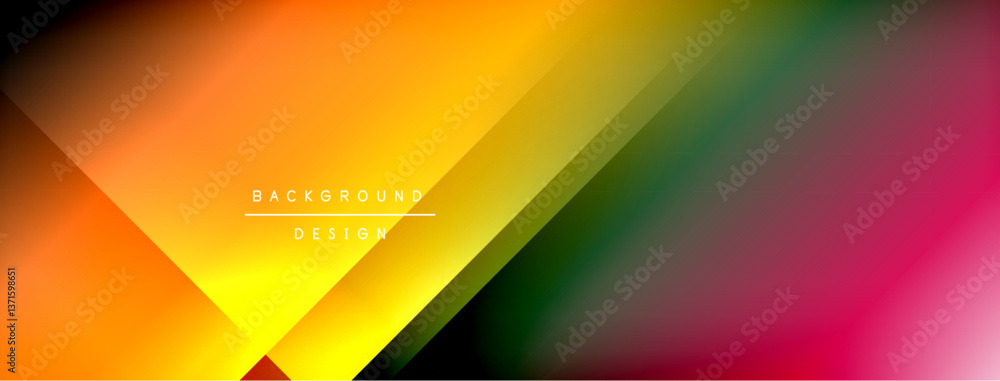 Aufkleber Dynamic shadow lines with gradient colors geometric background