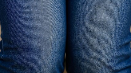 Detailed Blue Jeans Texture Close Up Shot Denim Fabric