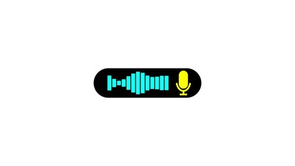 Voice chat, Voice mail, Speech waves animation. Podcast microphone audio sound waveform animation with alpha channel, Animated sound waveform spectrum motion graphic animation.