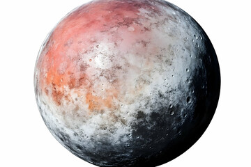 Fototapeta premium Abstract Sphere Cosmic Illustration with Red Orange and Gray Hues Isolated