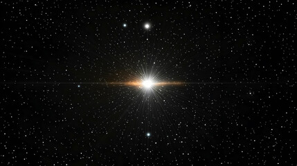 Obraz premium Abstract Photo of a Bright Shining Star with Glittering Star Clusters in Space