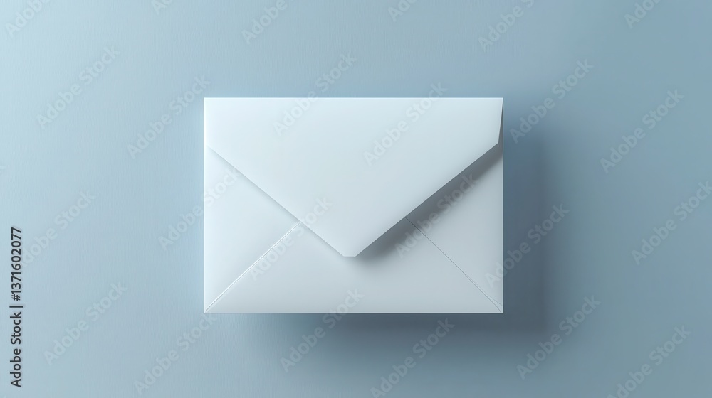 Poster a4 a5 folded invitation card with envelope 3d rendering white blank mockup.
