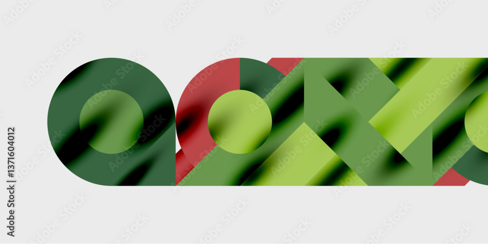 Fototapete Detailed composition of circles, semicircles, and triangles with glossy effects and smooth gradients. A sleek and modern vector design for creative and tech-inspired projects