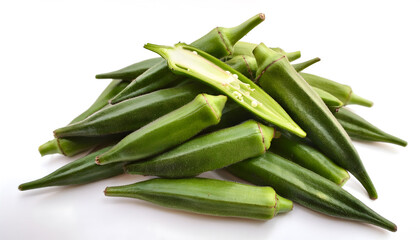 Fototapeta premium Healthy Raw Okra Vegetables for Cooking