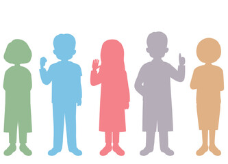 福祉、医療従事者の人物のベクターイラスト素材／医者／薬剤師／看護師／全身／シルエット／カラー
