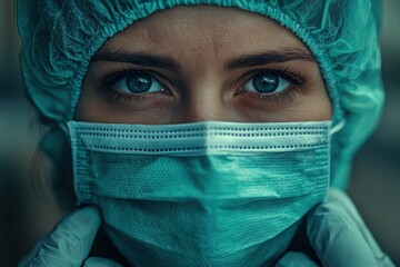 Exhausted Doctor in PPE Removing Face Mask After Pandemic Struggle