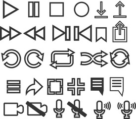 音楽や映像の再生や録画などのアイコン　シンプルな矢印アイコン