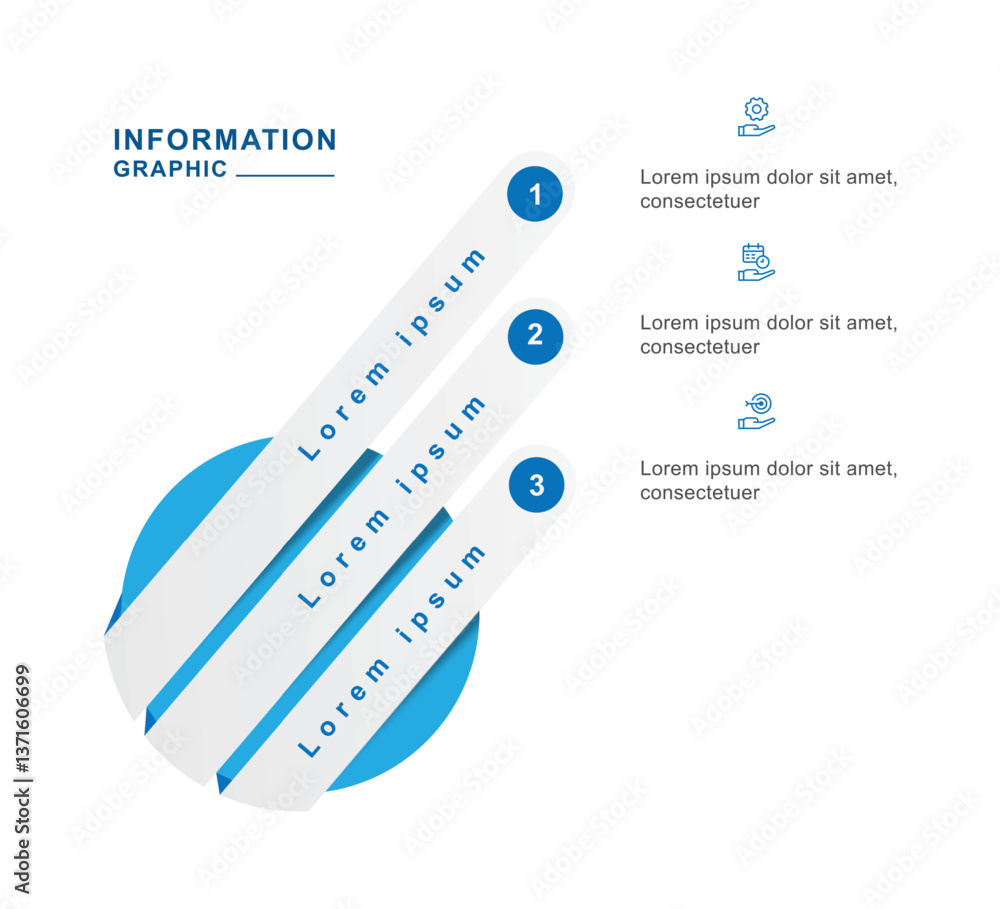 Poster infographic template vector with 3 step or option