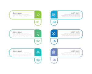Infographic template vector with 6 step process or option