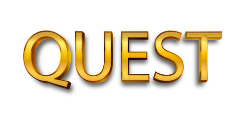 Quest text effect with orange color for logo brand and more