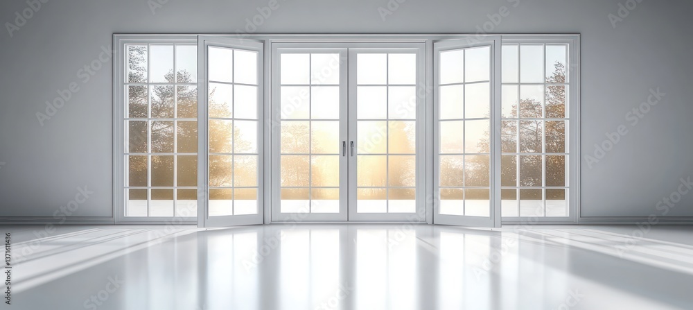 Poster modern minimalist pvc window design in clean studio setting