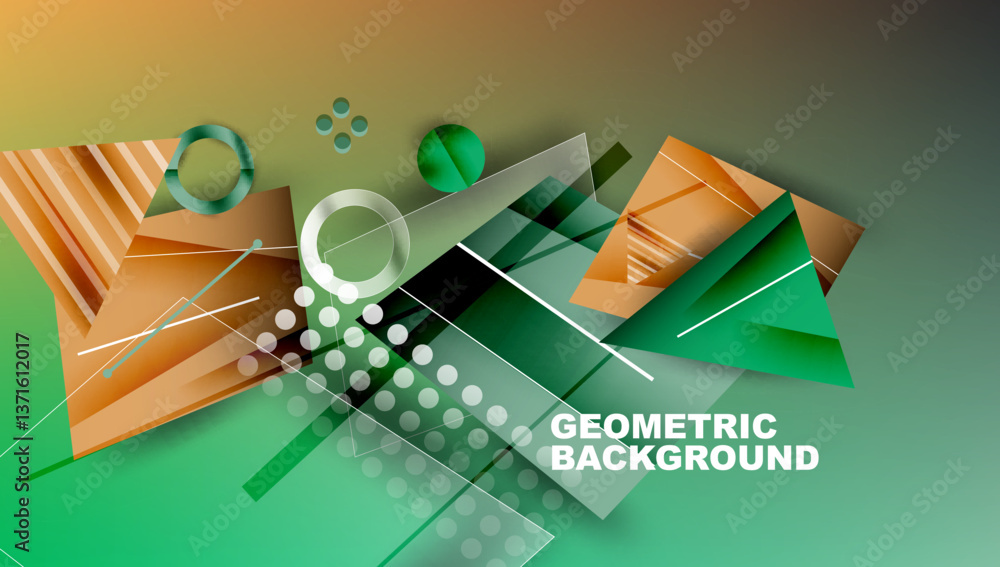 Poster Abstract background geometric design with colorful gradients