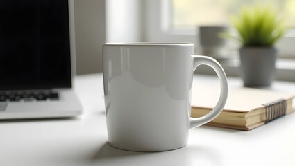Obraz premium mockup of a white coffee cup