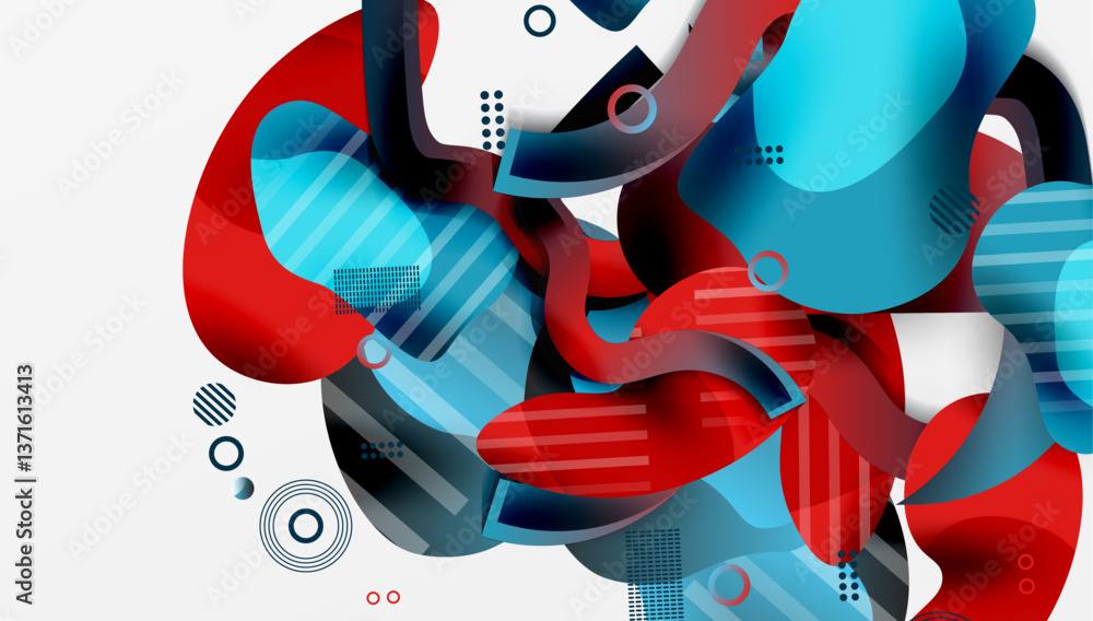 Poster Abstract liquid shapes and lines background
