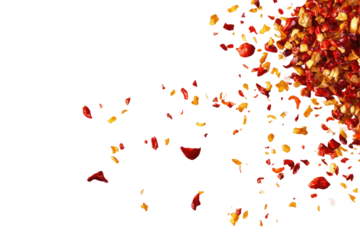 Spicy Red Pepper Flakes on transparent background