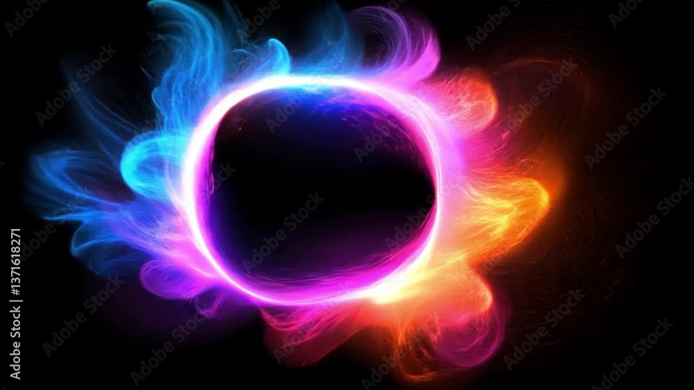 Aufkleber vibrant abstract circle design swirling colorful light effects create dynamic energy in mesmerizing 