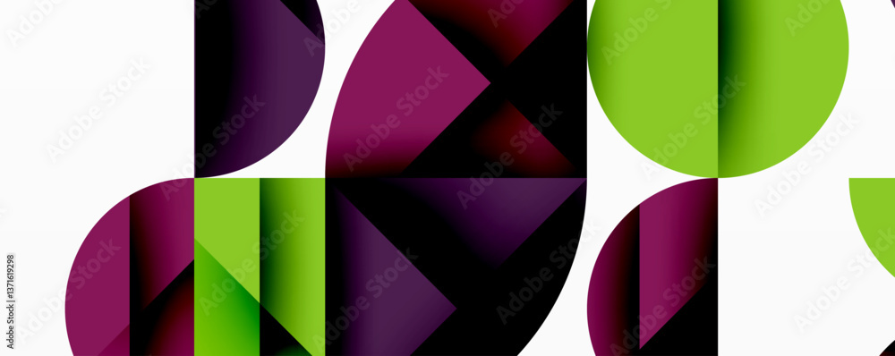 Poster minimal geometric abstract background. circle square and triangle design