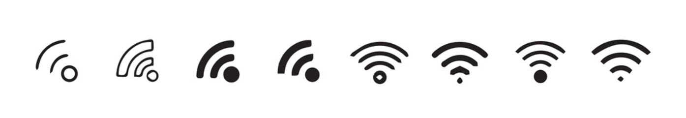 Wi Fi icon vector set. wireless illustration sign collection. signal symbol..wireless internet symbol. Set of sign for connect of network. vector illustration eps 10.