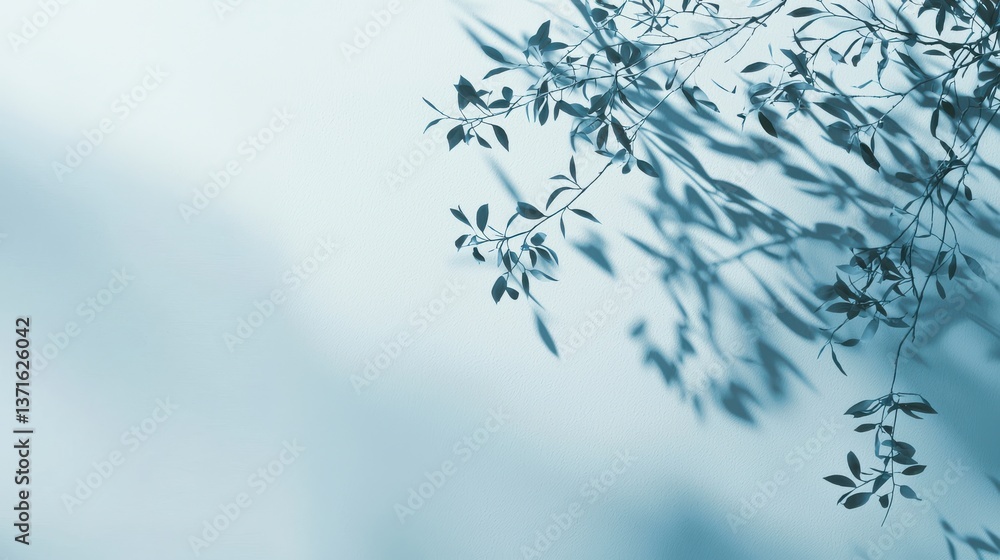 Poster minimalistic abstract gentle light blue background for product presentation with light and intricate