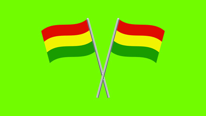 Flag Of Bolivia, Bolivia flag, National flag of Bolivia. Crossed Table flag of Bolivia.