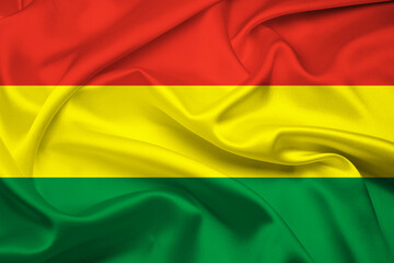 Flag Of Bolivia, Bolivia flag, National flag of Bolivia. Fabric and texture flag of Bolivia.
